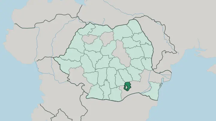 Map of Ilfov in Romania