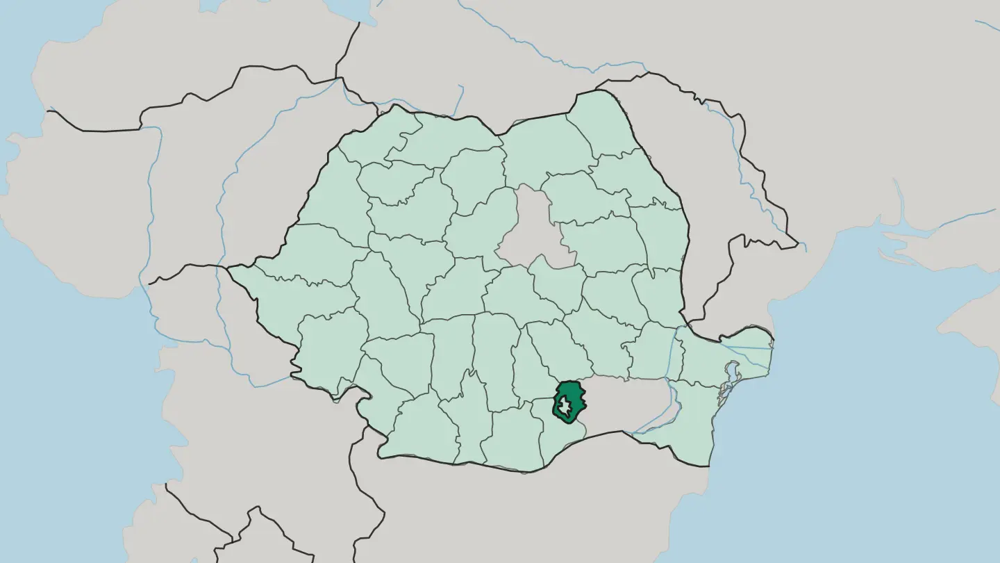 Map of Ilfov in Romania