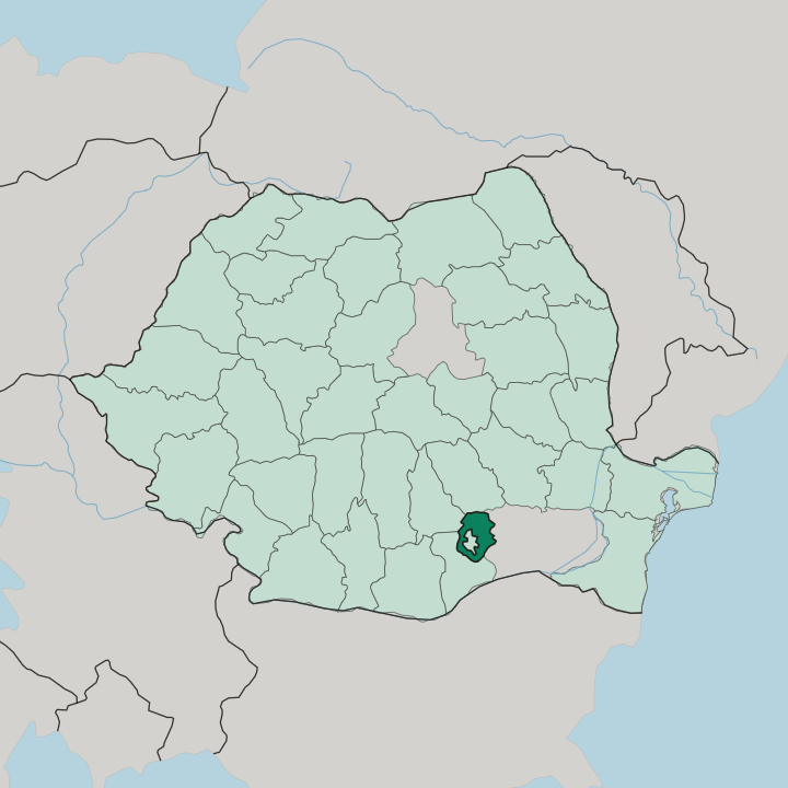 Map showing Ilfov — In Romania