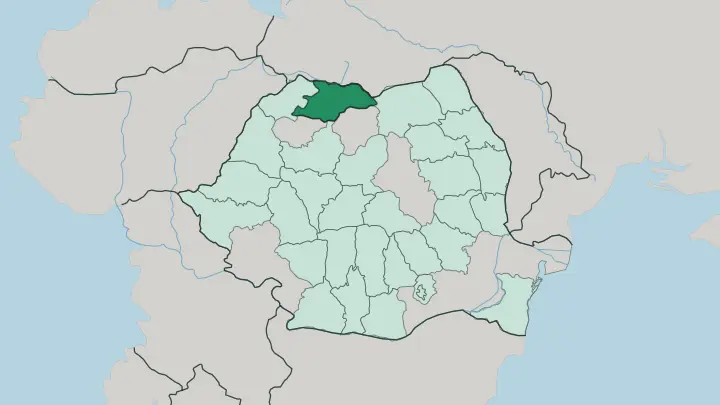 Map of Maramureş in Romania