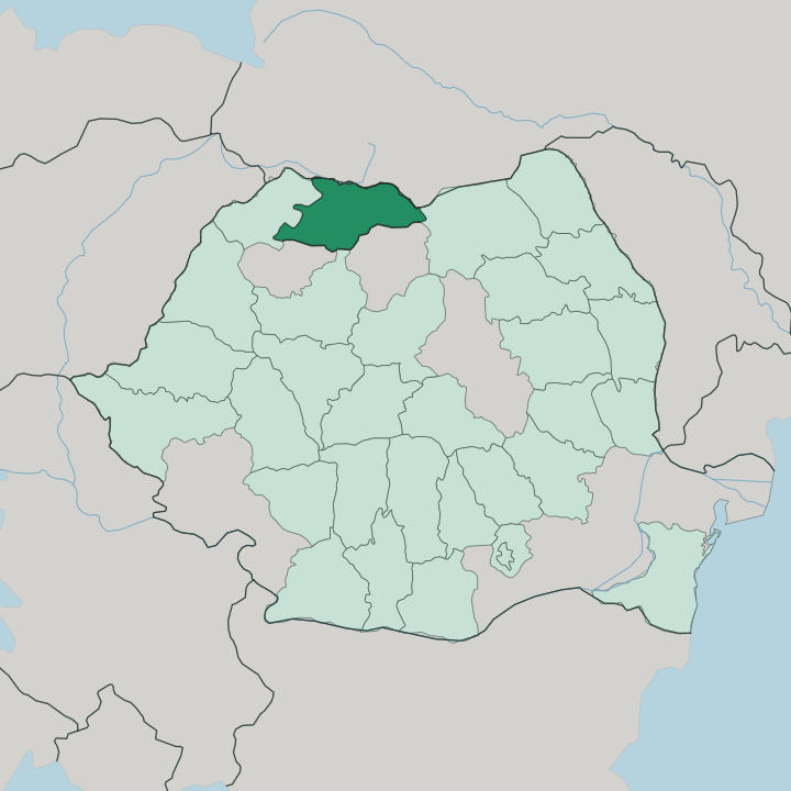 Map showing Maramureş — In Romania