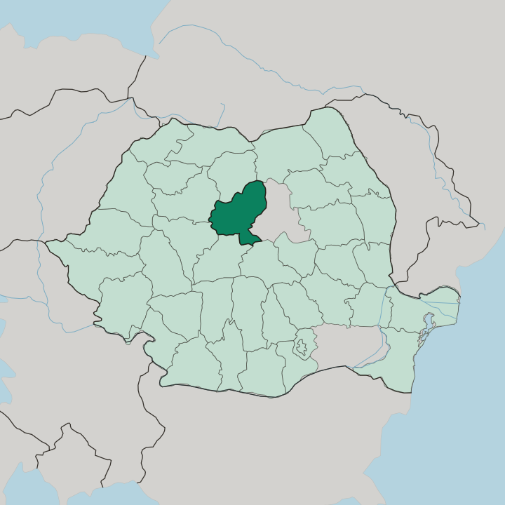 Map showing Mureş — In Romania