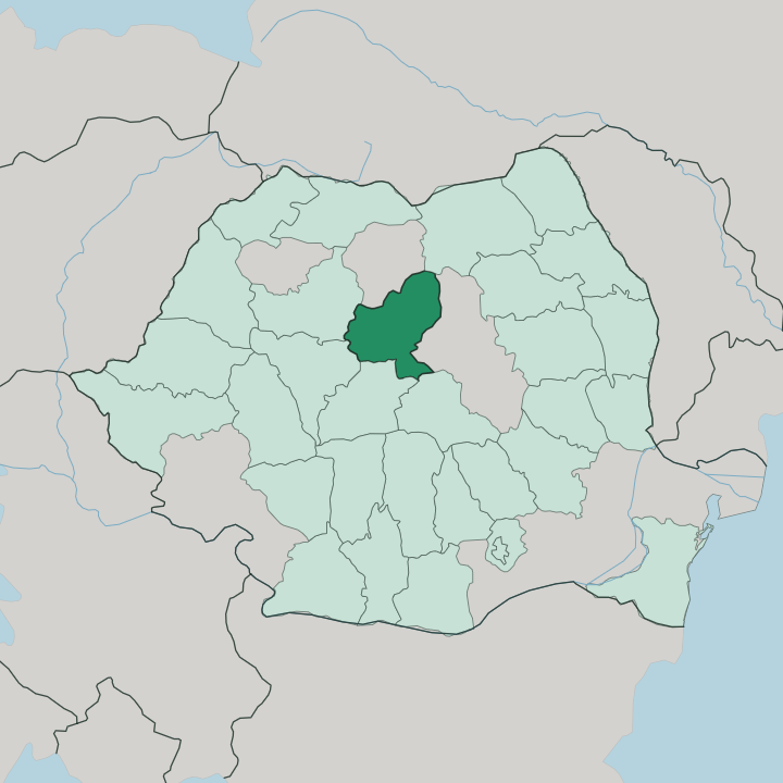 Map showing Mureş — In Romania