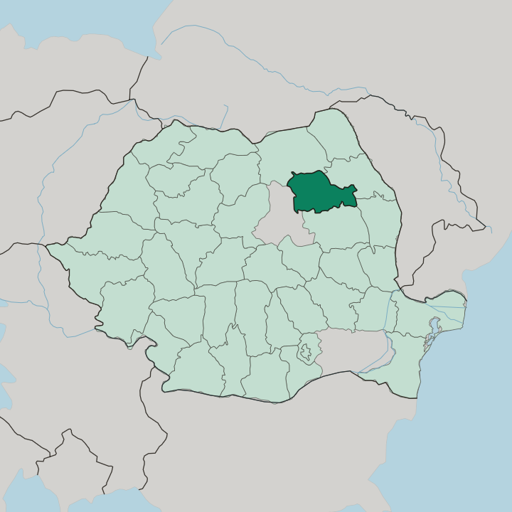 Map showing Neamţ — In Romania