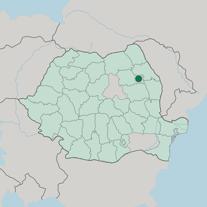 Map showing Roman — In Romania