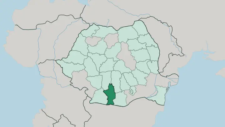 Map of Olt in Romania
