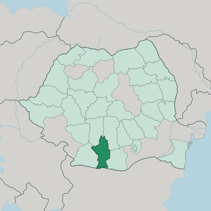 Map showing Olt — In Romania