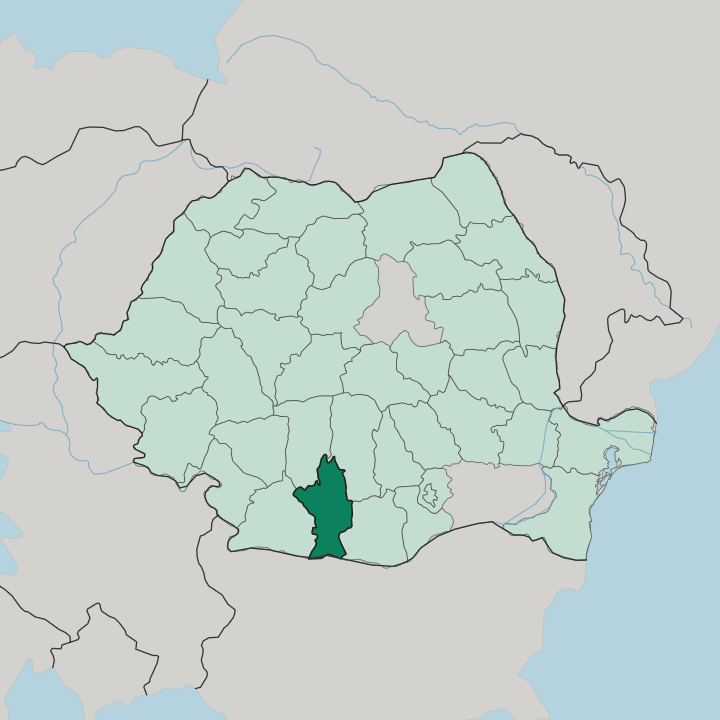Map showing Olt — In Romania
