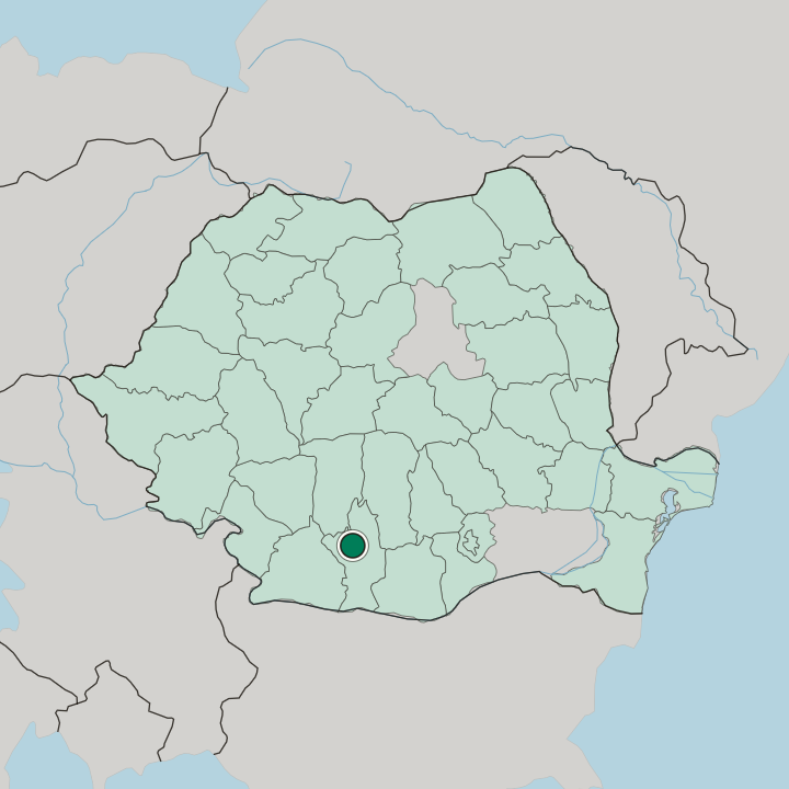 Map showing Slatina — In Romania