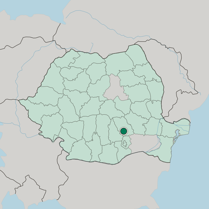 Map showing Ploieşti — In Romania