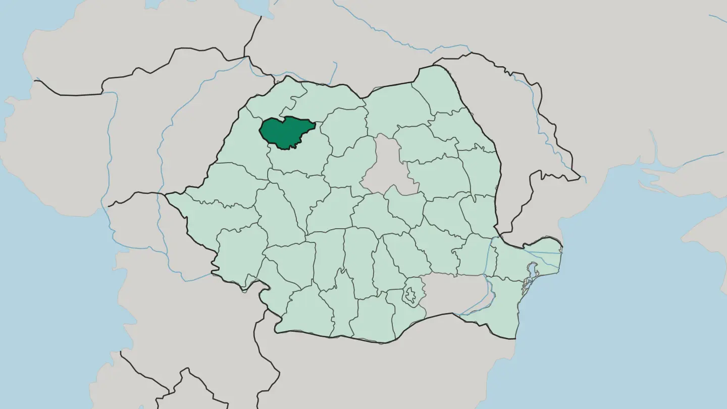 Map of Sălaj in Romania