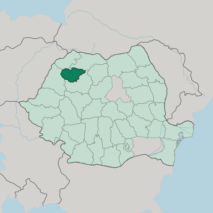 Map showing Sălaj — In Romania