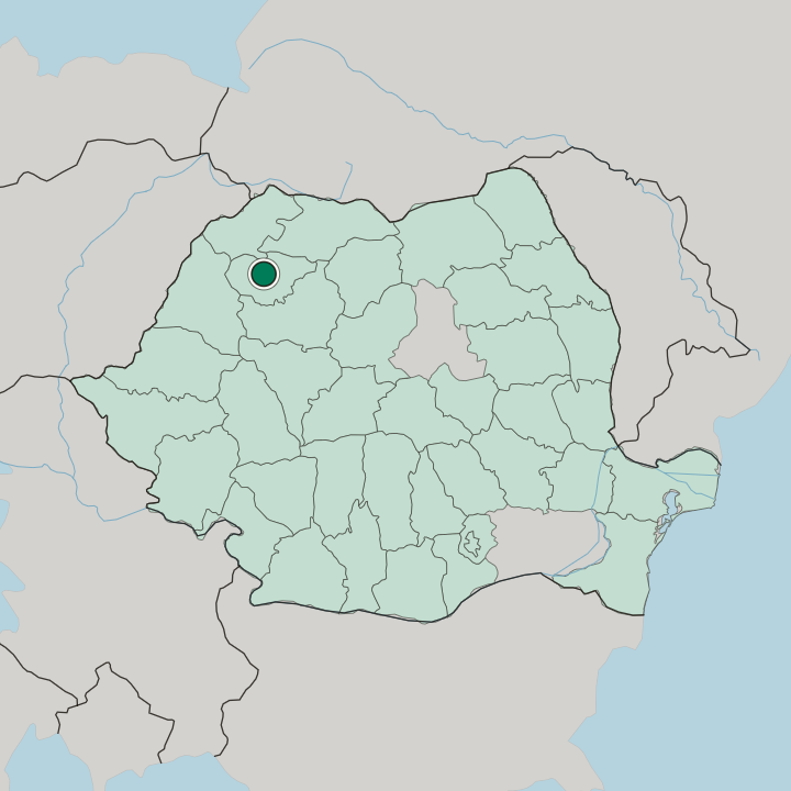 Map showing Zalău — In Romania
