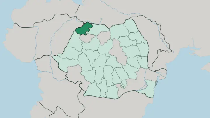 Map of Satu Mare in Romania