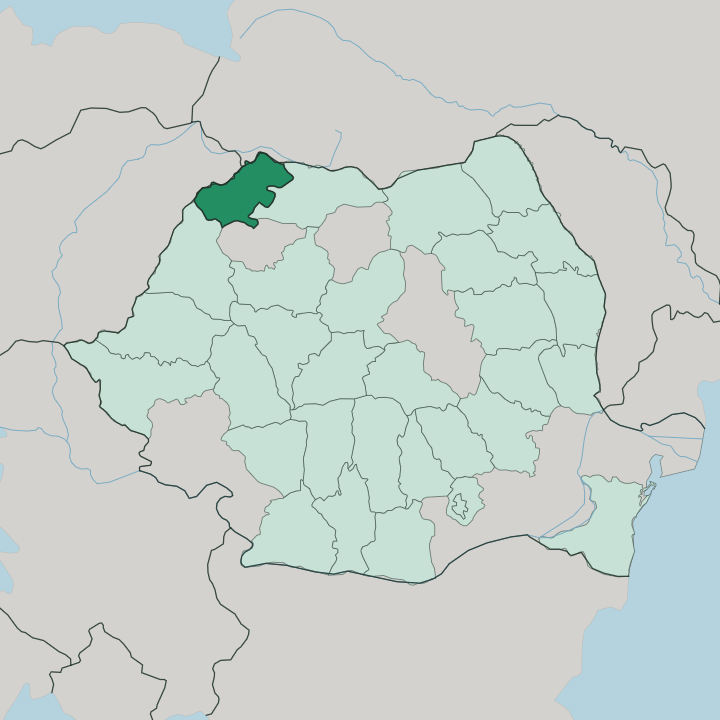 Map showing Satu Mare — In Romania