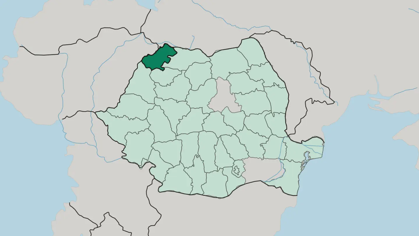 Map of Satu Mare in Romania