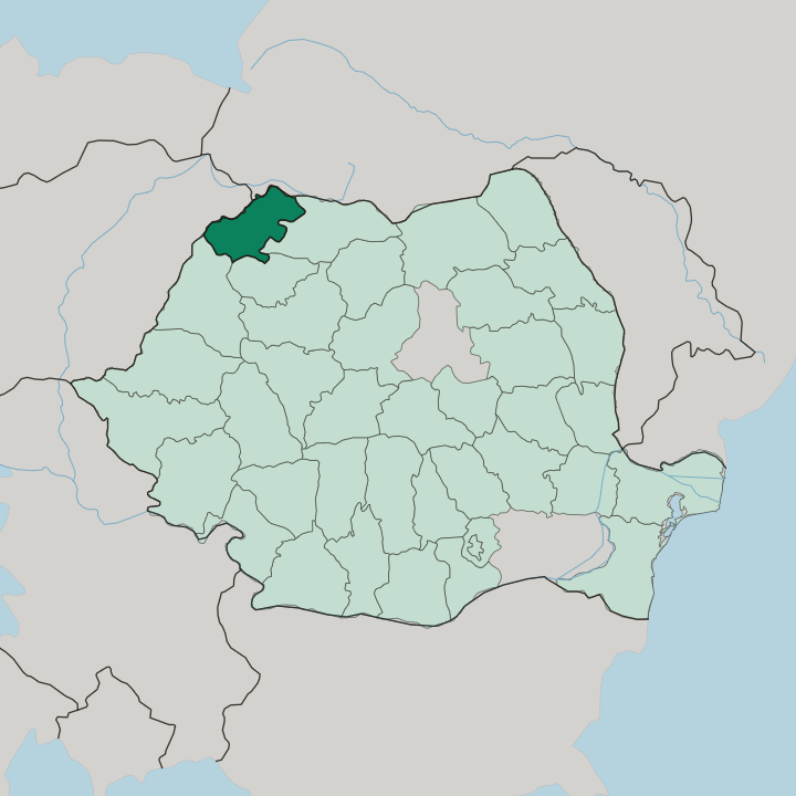 Map showing Satu Mare — In Romania