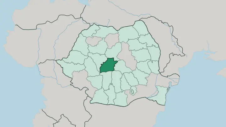 Map of Sibiu in Romania