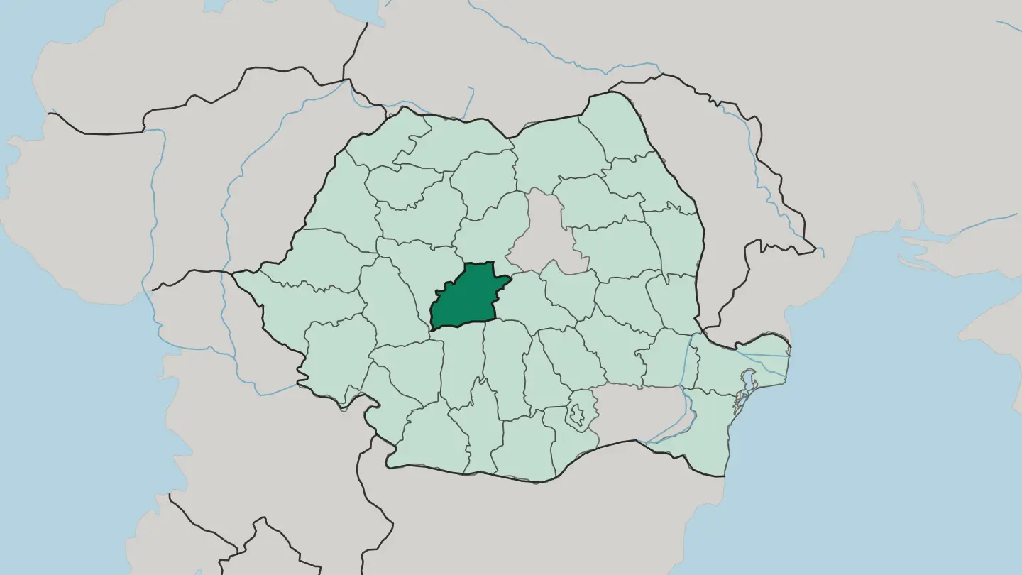 Map of Sibiu in Romania