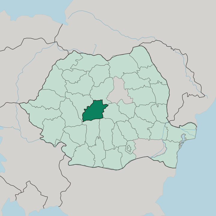 Map showing Sibiu — In Romania