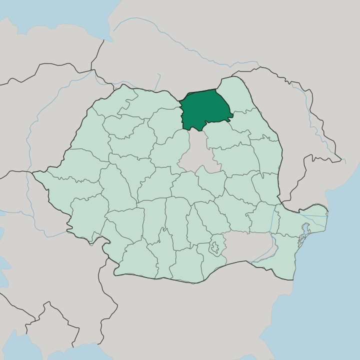 Map showing Suceava — In Romania