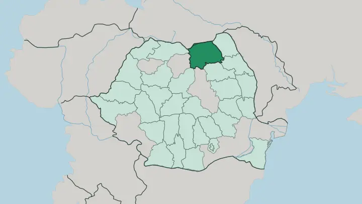 Map of Suceava in Romania