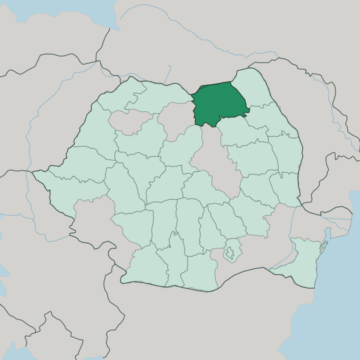 Map showing Suceava — In Romania
