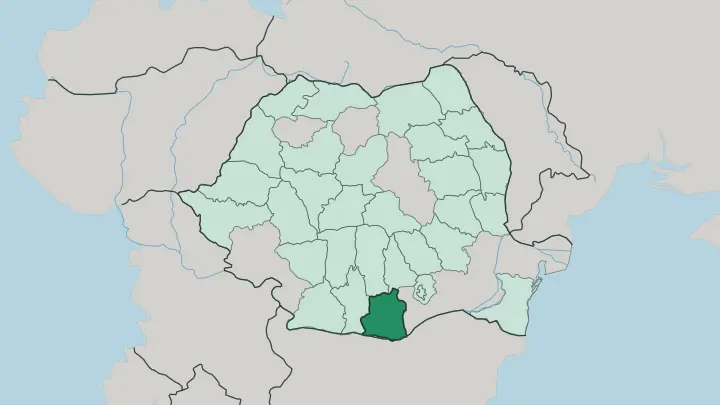 Map of Teleorman in Romania