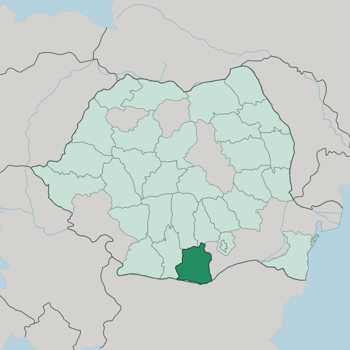 Map showing Teleorman — In Romania