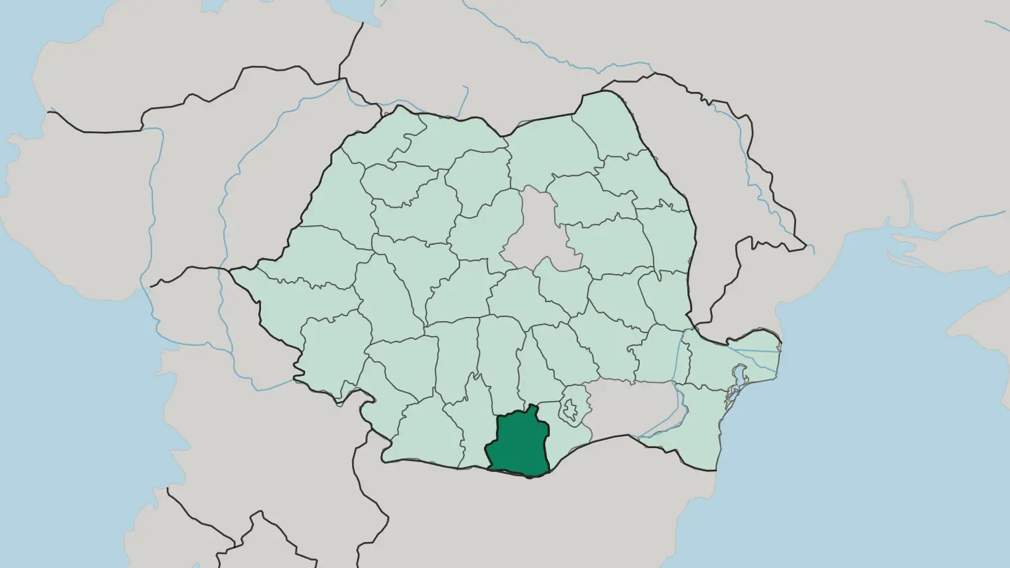 Map of Teleorman in Romania
