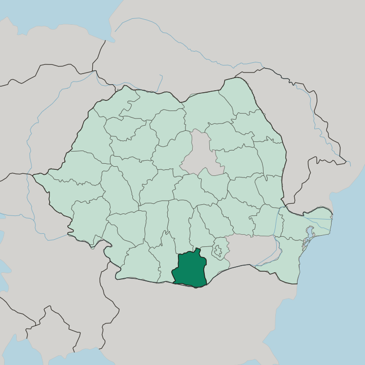 Map showing Teleorman — In Romania
