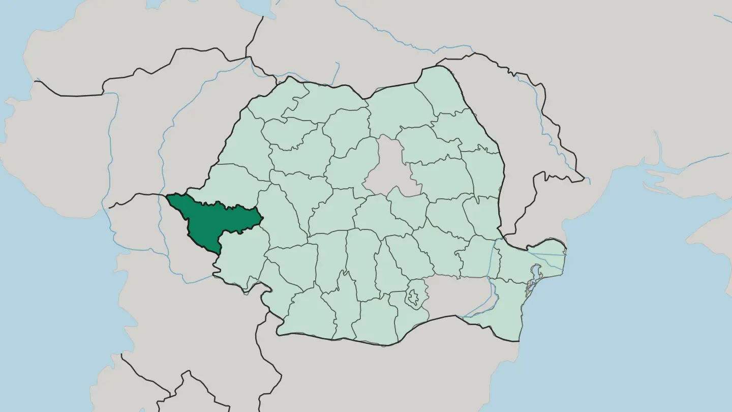 Map of Timiş in Romania