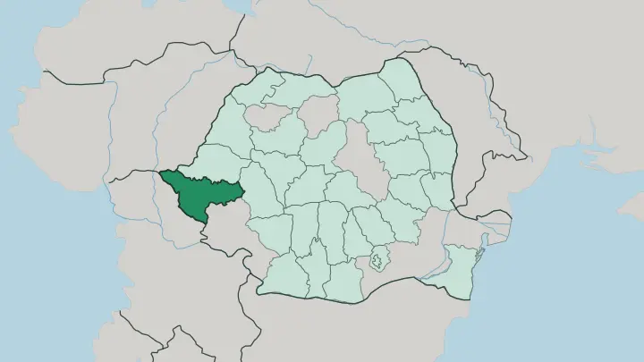 Map of Timiş in Romania