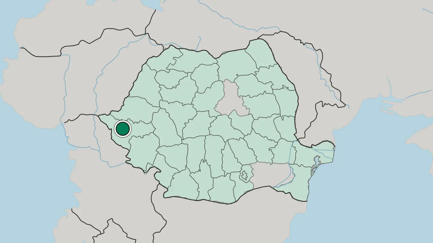 Map of Timişoara in Romania