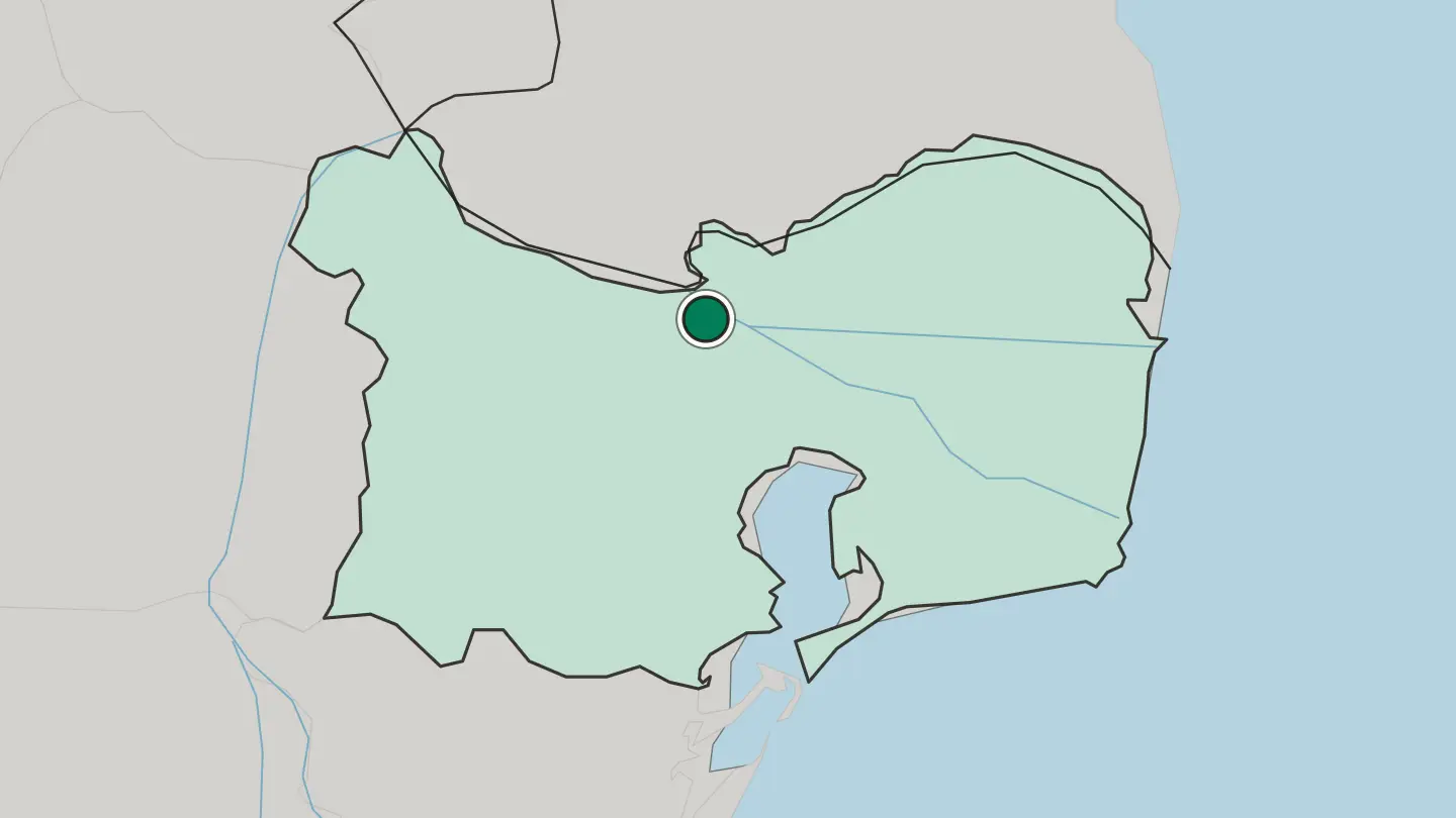 Map of Tulcea in Romania