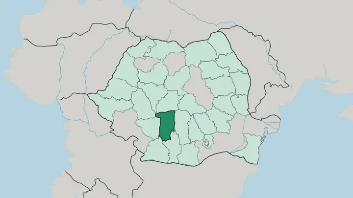 Map of Vâlcea in Romania