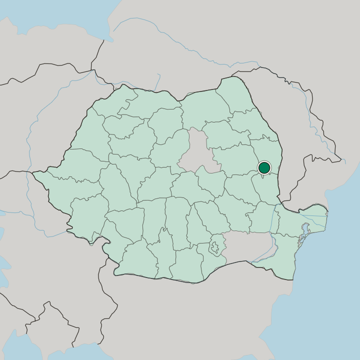 Map showing Bârlad — In Romania