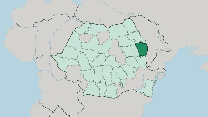 Map of Vaslui in Romania