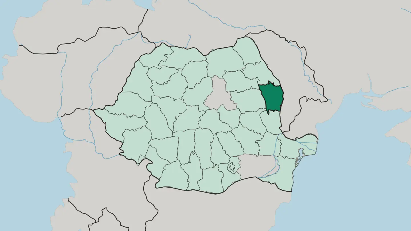 Map of Vaslui in Romania