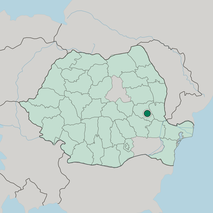 Map showing Focșani — In Romania