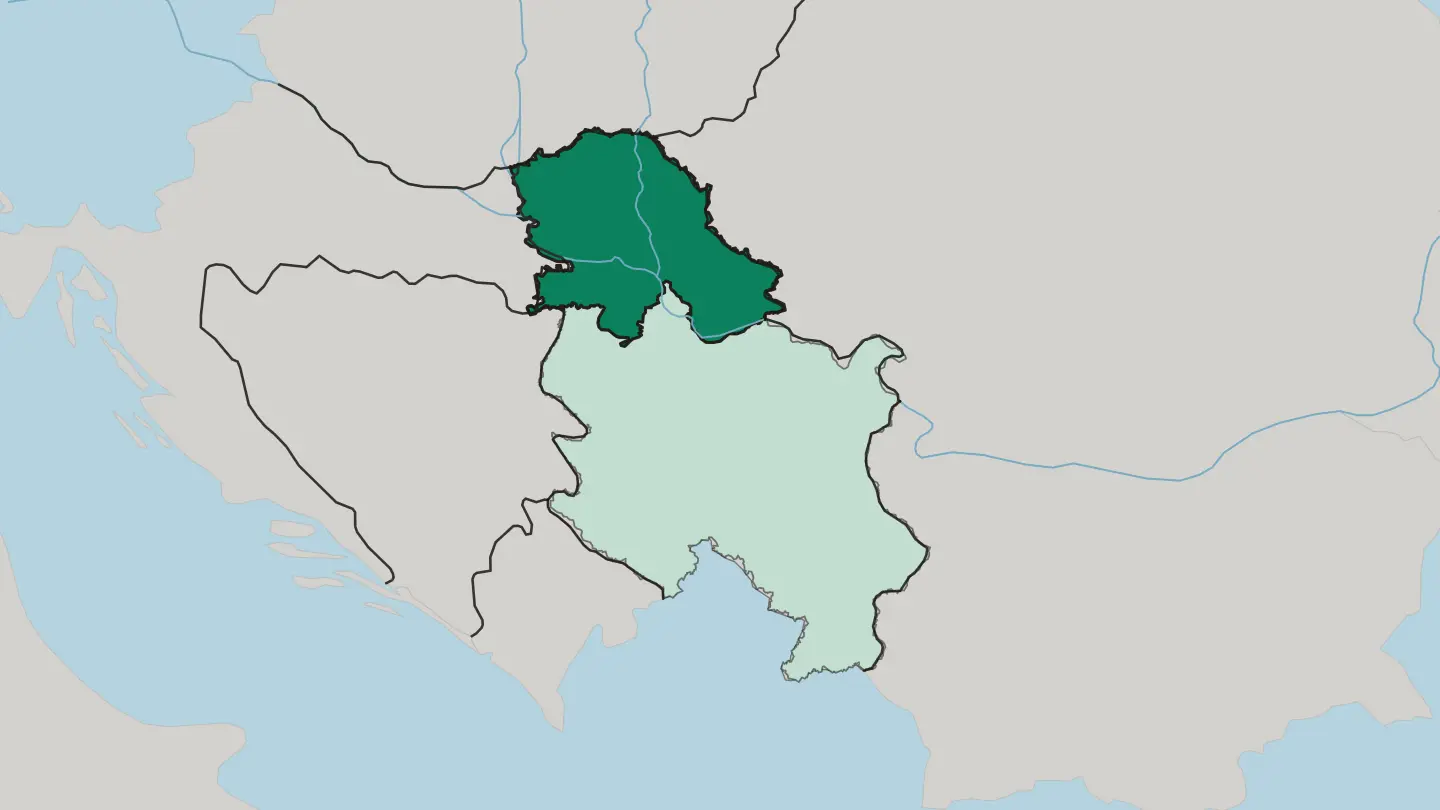 Map of Autonomna Pokrajina Vojvodina in Serbia