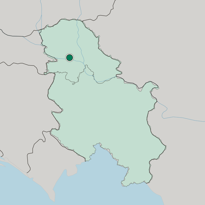 Map showing Novi Sad — In Serbia