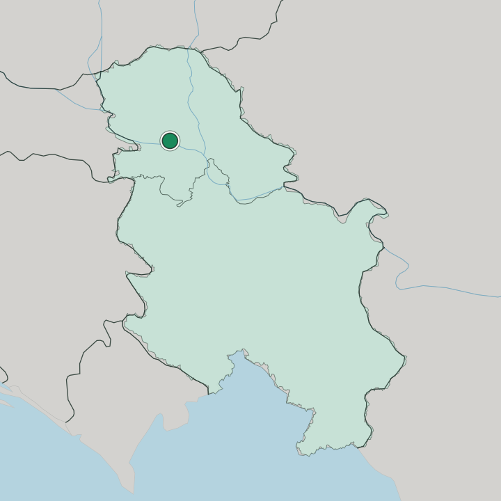 Map showing Novi Sad — In Serbia