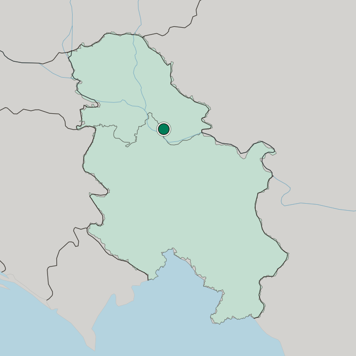 Map showing Pančevo — In Serbia