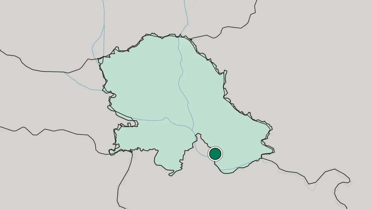 Map of Pančevo in Serbia
