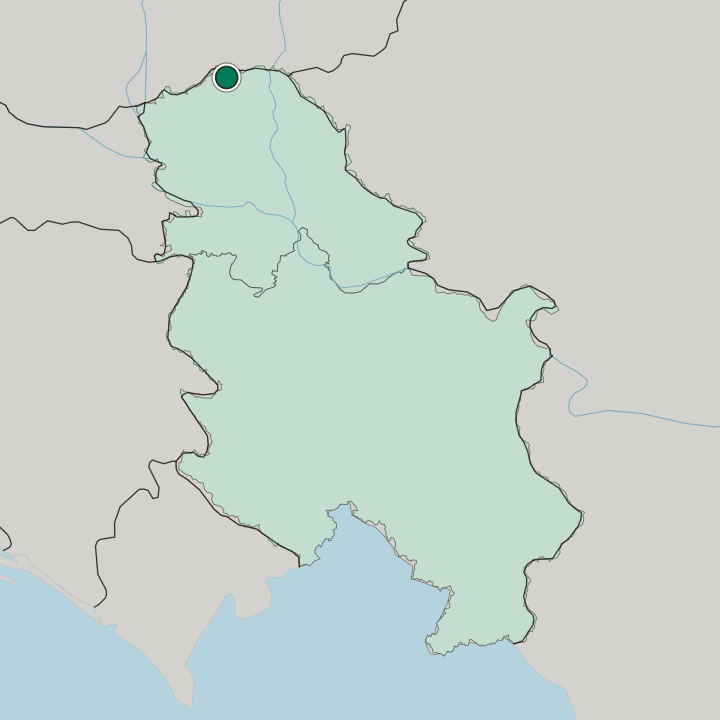 Map showing Subotica — In Serbia