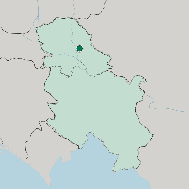 Map showing Zrenjanin — In Serbia
