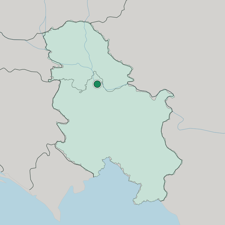 Map showing Belgrade — In Serbia