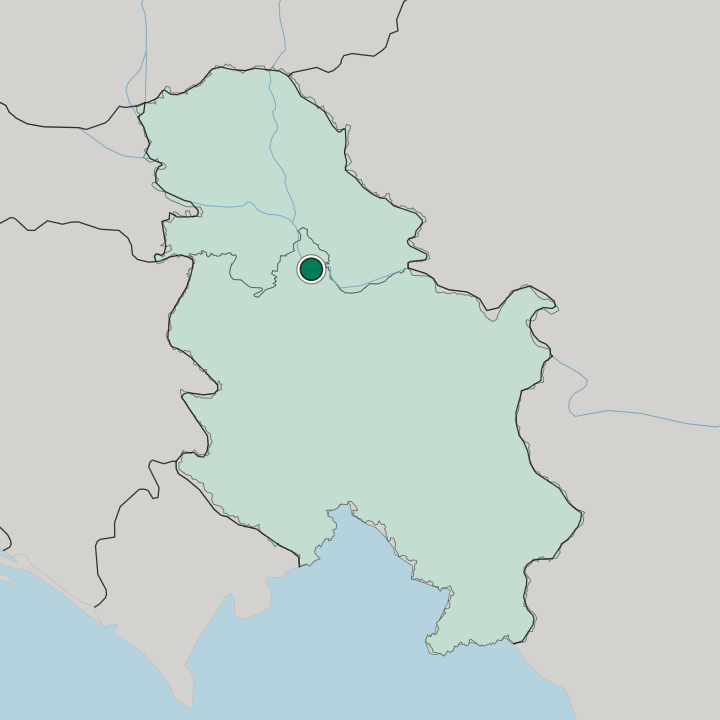 Map showing Belgrade — In Serbia