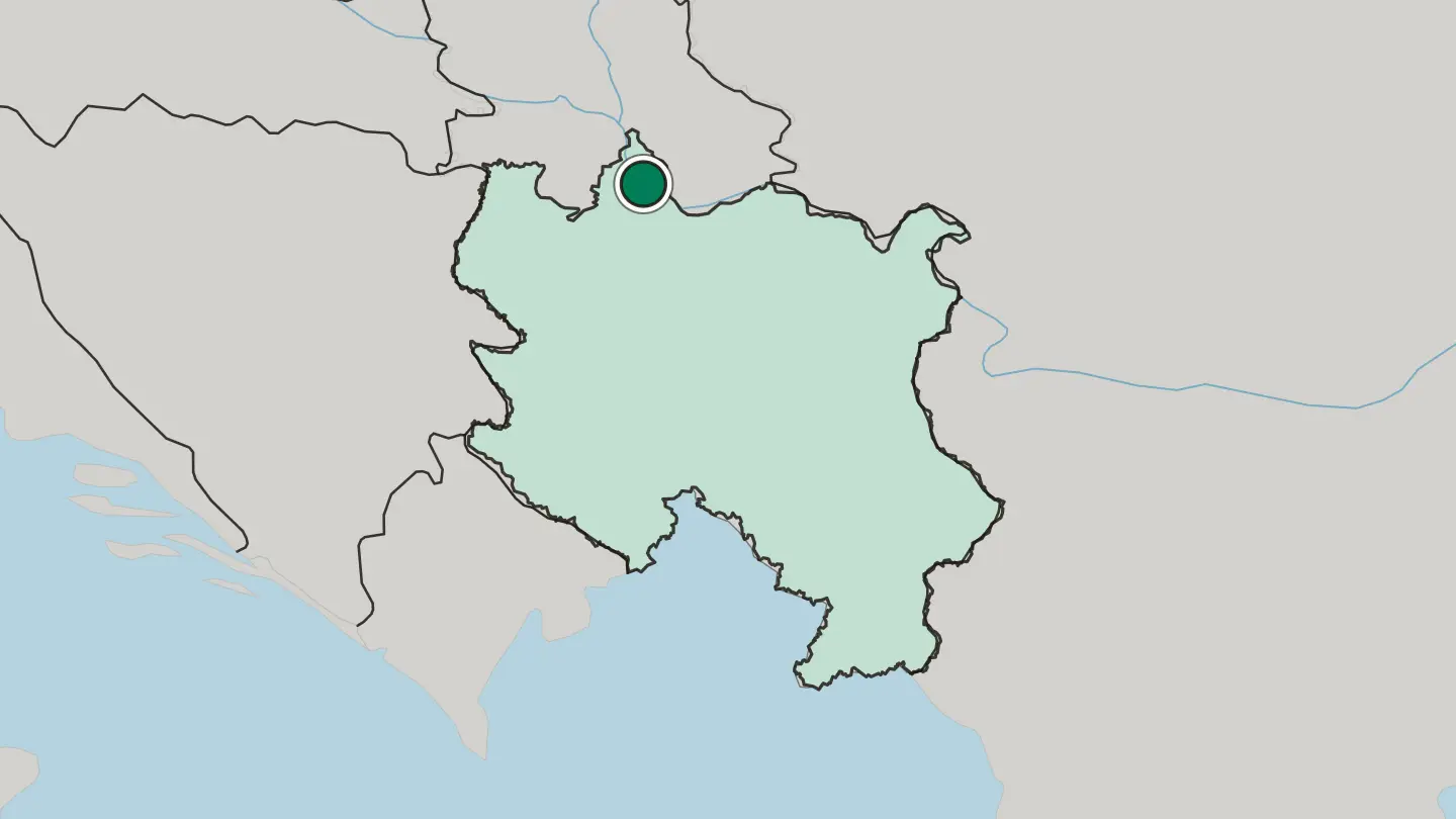 Map of Belgrade in Serbia